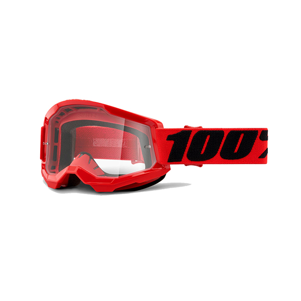 100% Strata 2 Goggle - Red/Clear Lens
