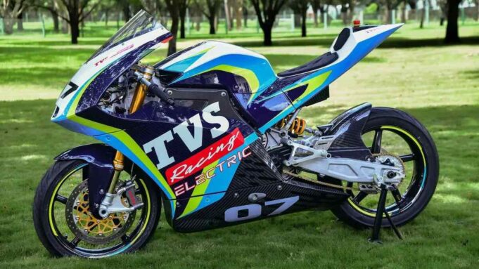 Debut of Electric Bike Racing in India TVS Apache RTE