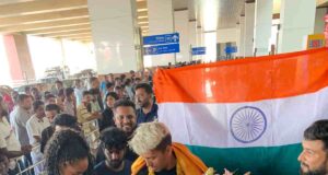 Harith Noah received warm welcome at Cochin International Airport