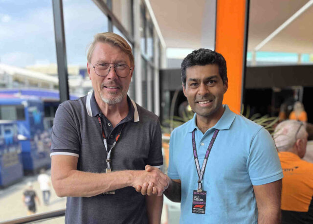 Mika Hakkinen and Karun Chandhok
