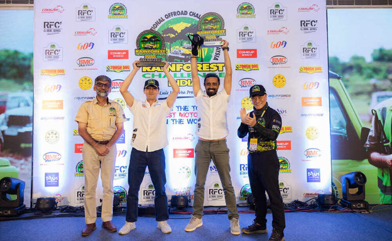 Chow Ujjal Namshum from Arunachal Pradesh and co-driver Chethan Chengappa from Karnataka win RFC India 2025 in the ‘4×4 Extreme’ category